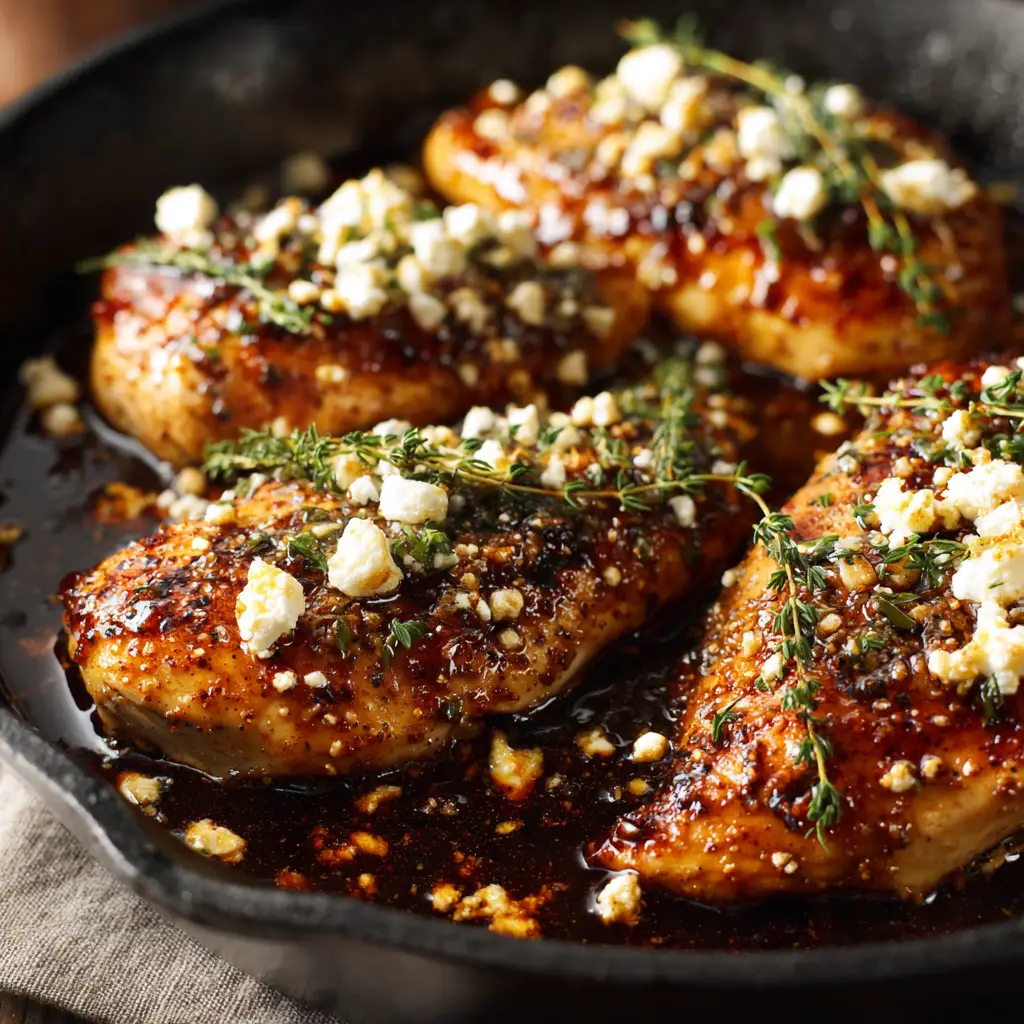 Hot honey sauce simmering in a skillet, ready for the chicken to be added back in. A perfect sweet and spicy chicken glaze.