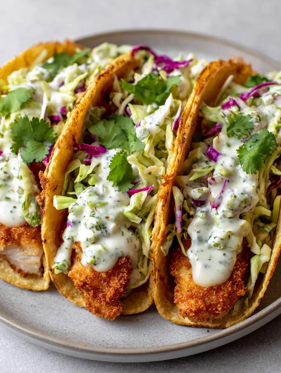 A smartphone photo showing the lacy golden-brown fried cheese crust of the Dill Pickle Ranch Smash Chicken Tacos.