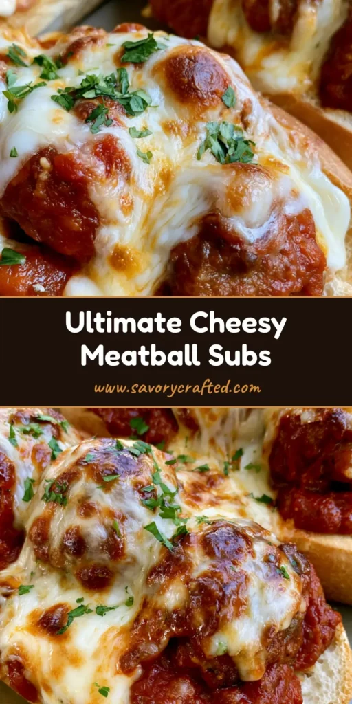 A handheld smartphone photo of three Cheesy Meatball Subs with bubbling mozzarella cheese and vibrant red sauce on crusty hoagie rolls.