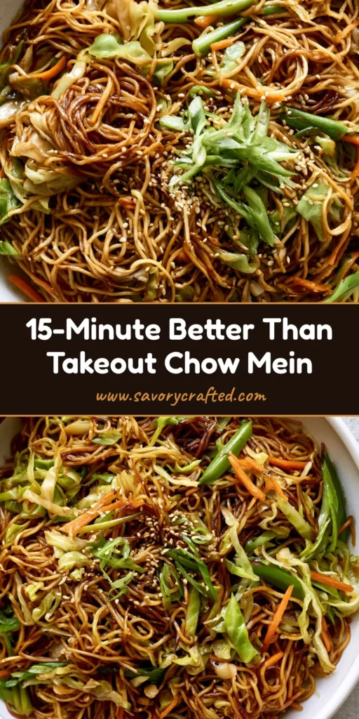 Easy Chow Mein Recipe: The Ultimate 20-Minute Glossy Stir-Fry 3 A top-down view of a white bowl filled with glossy, dark brown Easy Chow Mein noodles with cabbage and carrots. (Easy Chow Mein Recipe)