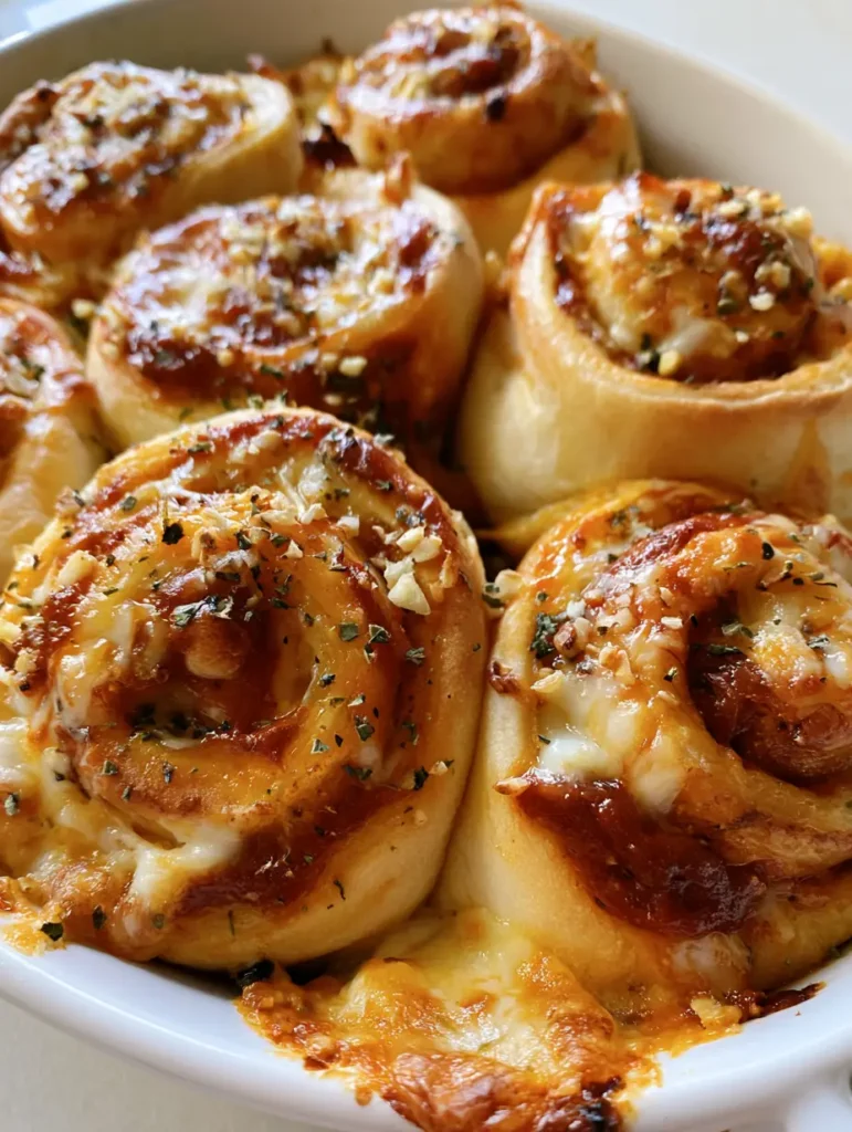 New York Pizza Rolls with Garlic Butter and Bubbly Mozzarella 1 A close-up of a New York Pizza Roll showing the caramelized cheese edges and bubbly mozzarella.