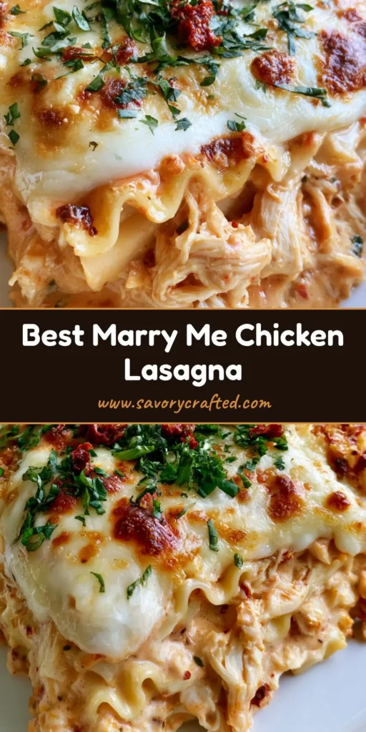 A close-up smartphone photo of a portion of Marry Me Chicken Lasagna with wavy noodles, thick melted cheese, and fresh basil garnish. (Marry Me Chicken Lasagna)