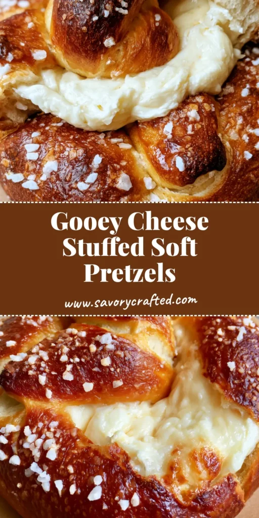 Cheese Stuffed Soft Pretzels with Gooey Cream Cheese Filling 4 A handheld shot of Cheese Stuffed Soft Pretzels torn in half to reveal a gooey cream cheese center on parchment paper.