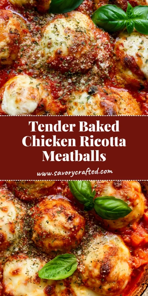 Chicken Ricotta Meatballs: The Ultimate Juicy Cast Iron Dinner 3 Top-down view of golden-brown Chicken Ricotta Meatballs in a cast iron skillet with chunky marinara and melted mozzarella.