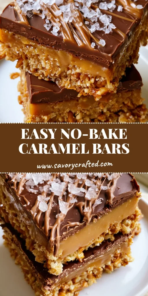 A stack of rectangular Salted Caramel Pretzel Bars on a white ceramic plate showing the pretzel base, thick caramel layer, and chocolate drizzle.