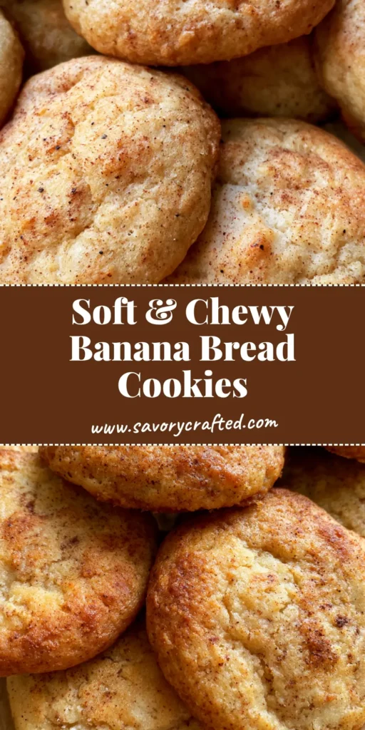 Banana Bread Cookies: The Ultimate Soft-Baked Cinnamon Treat 4 A cluster of thick, round Banana Bread Cookies with a crackled golden-brown surface on brown parchment paper.