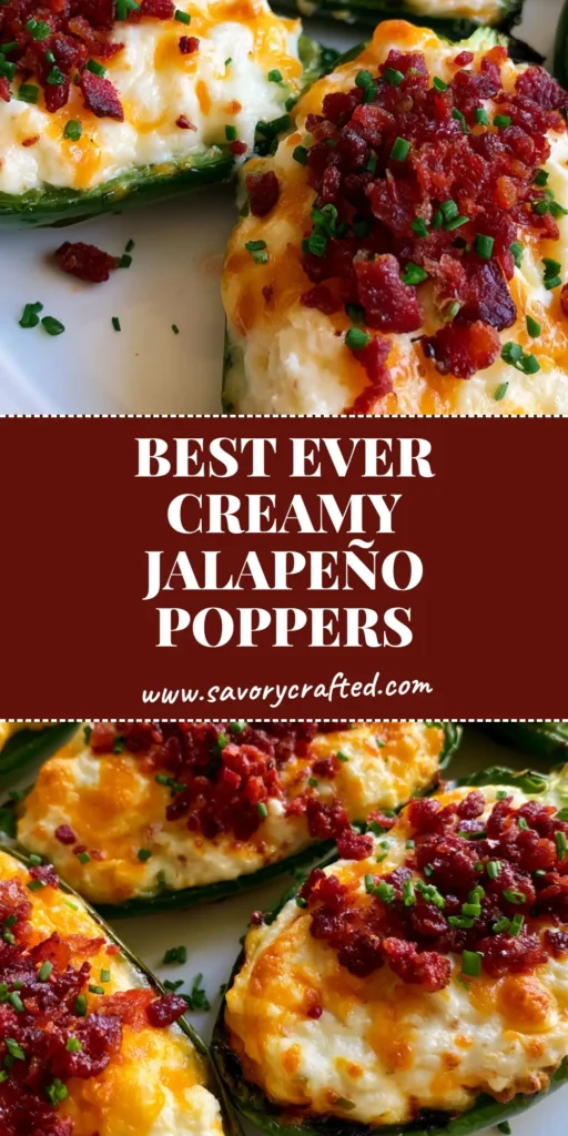 A top-down view of roasted Jalapeño Poppers on a white platter with melted cheese, crispy bacon, and fresh chives.